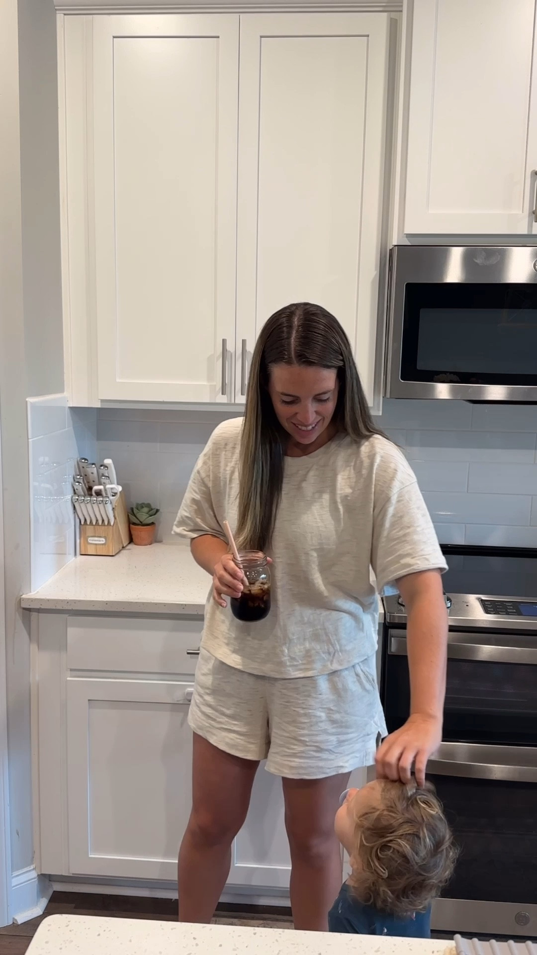 Comfy set for Summer for under $30? 😍 
I recommend sizing down in the shorts. I am wearing a L top and M bottoms. Pairs well with an iced coffee 😁

#LTKStyleTip #LTKMidsize #LTKFindsUnder50