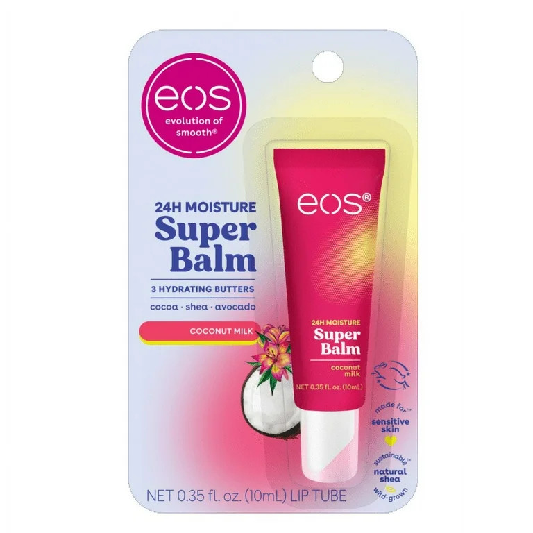 Eos 24H Moisture Super Balm- Coconut Milk, Lip Sleeping Mask, 0.35 fl oz (1 Pack) | Walmart (US)