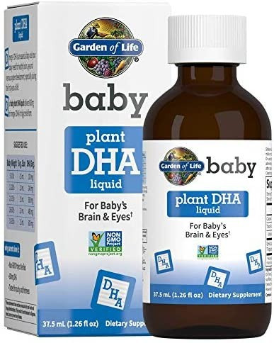 Garden of Life Baby DHA Drops, 600mg Omega 3 DHA Vegan for Baby's Brain & Eyes from Vegetarian Fr... | Amazon (US)