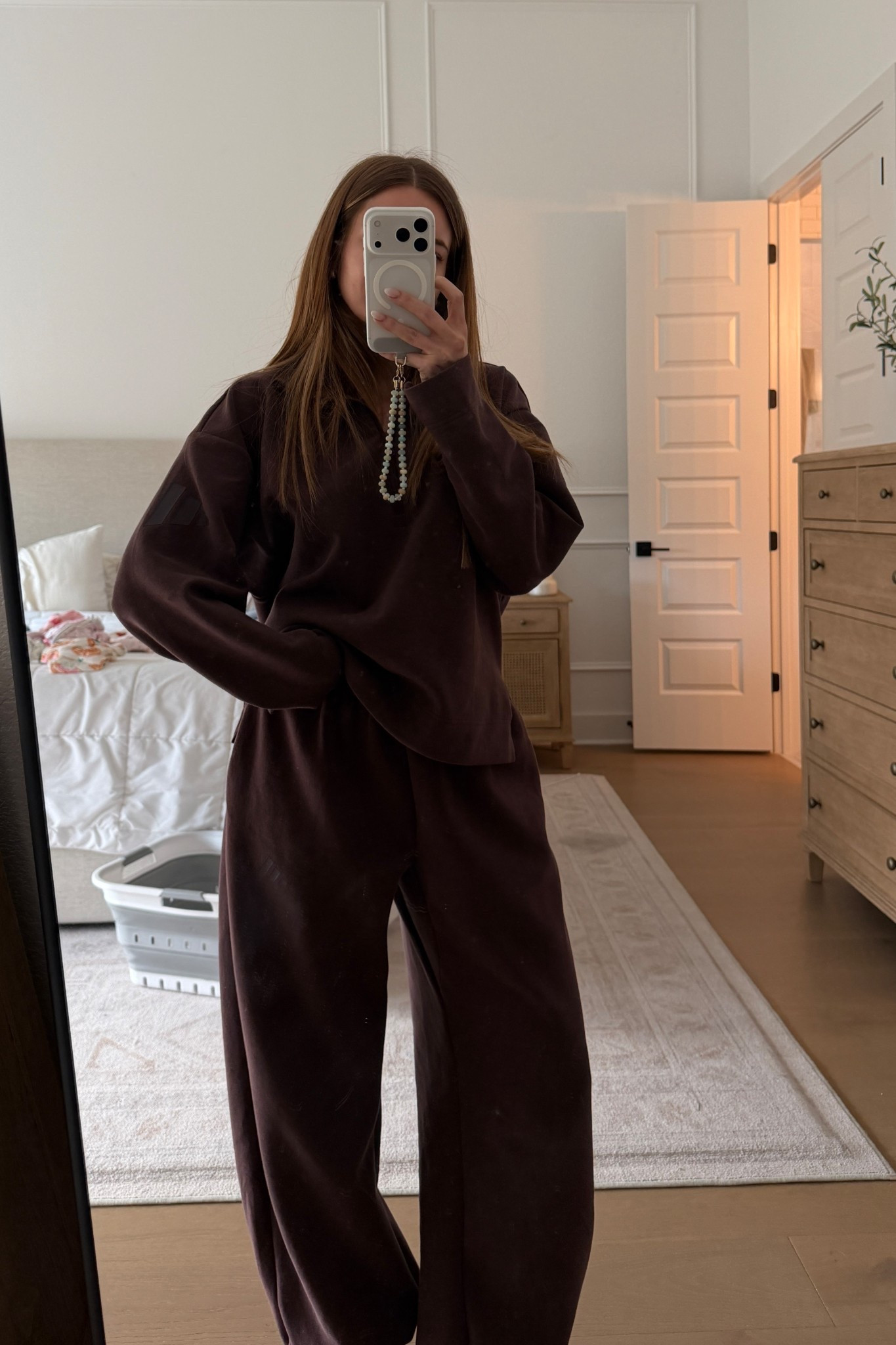 comfy marinating in self tanner, wearing an xs  