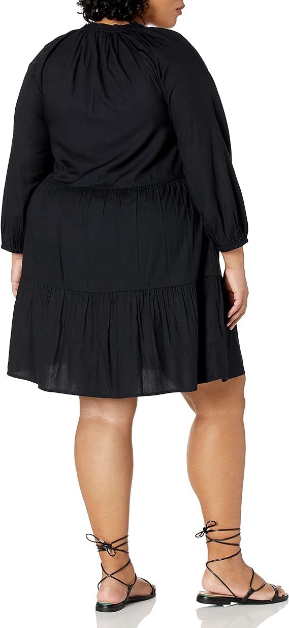 The Drop Women's @Caralynmirand Ruffle-Neck Tiered Mini Dress | Amazon (US)