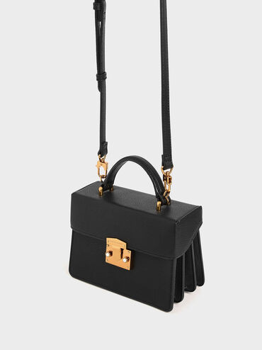 Classic Push-Lock Top Handle Bag
 - Black | Charles & Keith UK