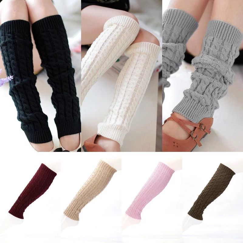 SUNSIOM Leg Warmer Women Warm Knee High Winter Knit Crochet Legging Boot Socks Slouch | Walmart (US)