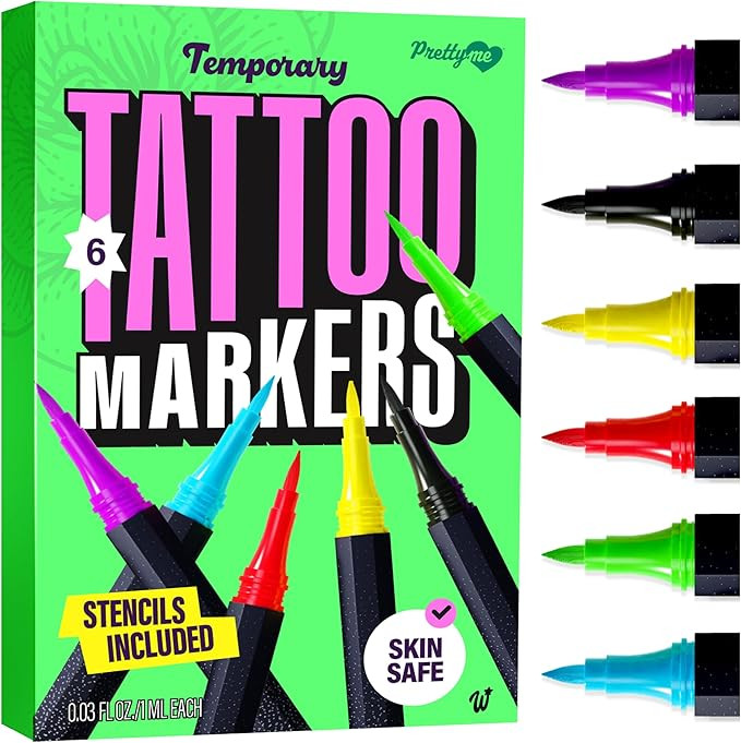 Pretty Me Temporary Tattoos Markers - Henna Body Tattoo Kit for Girls & Adults - Skin Pens for Te... | Amazon (US)