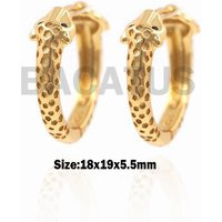 1Pair Gold Hoop Earrings, Small Cheetah Women's Fashion Trend 18K Filling 18x19x5.5mm | Etsy (US)