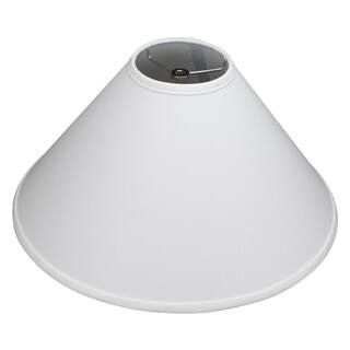FenchelShades.com 18 in. W x 9 in. H White/Nickel Hardware Coolie Lamp Shade-5-18-11-W-L-WHI - Th... | The Home Depot