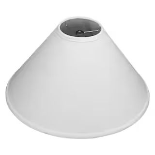 FenchelShades.com 18 in. W x 9 in. H White/Nickel Hardware Coolie Lamp Shade-5-18-11-W-L-WHI - Th... | The Home Depot