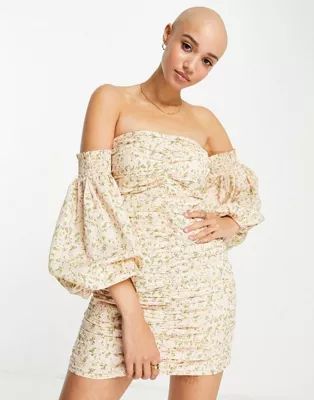 Miss Selfridge ruched Bardot mini dress | ASOS | ASOS (Global)