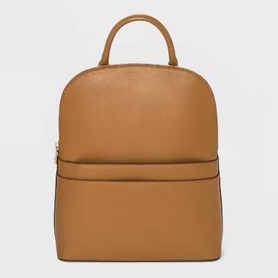 Structured Mini Zip Closure Dome Backpack - A New Day&#8482; Caramel | Target