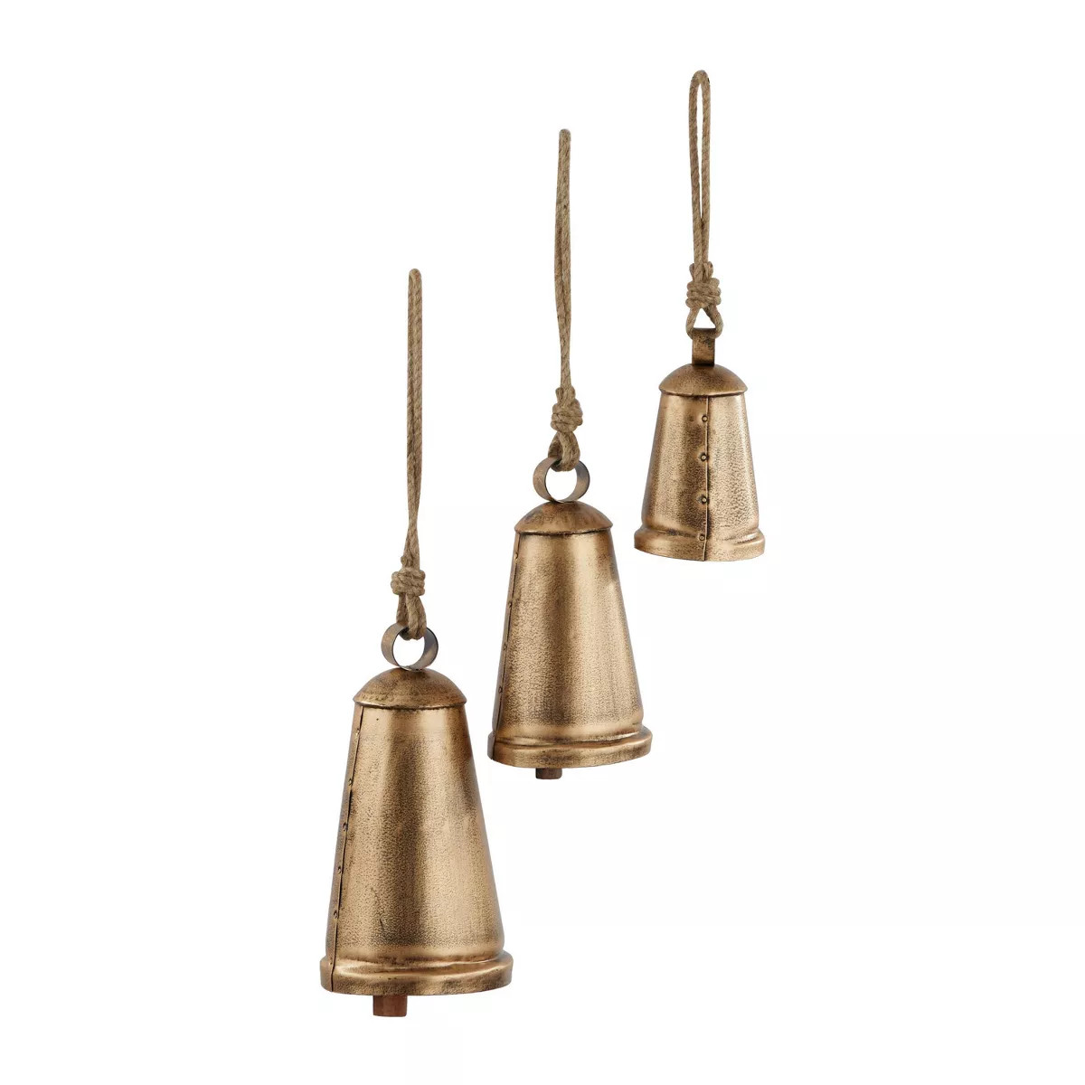 Set of 3 Metal 13.05" Bohemian Bell Bronze - Olivia & May: Decorative, Indoor/Outdoor, Hanging Co... | Target