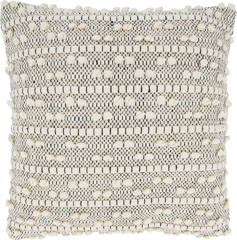 SARO LIFESTYLE Kema Collection Moroccan Design Pillow Cover, 18" x 18", Natural | Amazon (US)