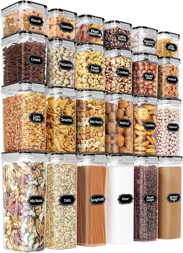 PRAKI Airtight Food Storage Containers Set with Lids - 24 PCS, BPA Free Kitchen and Pantry Organi... | Amazon (US)