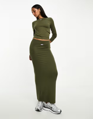 ASOS Weekend Collective co-ord with woven label in olive - KHAKI | ASOS (Global)