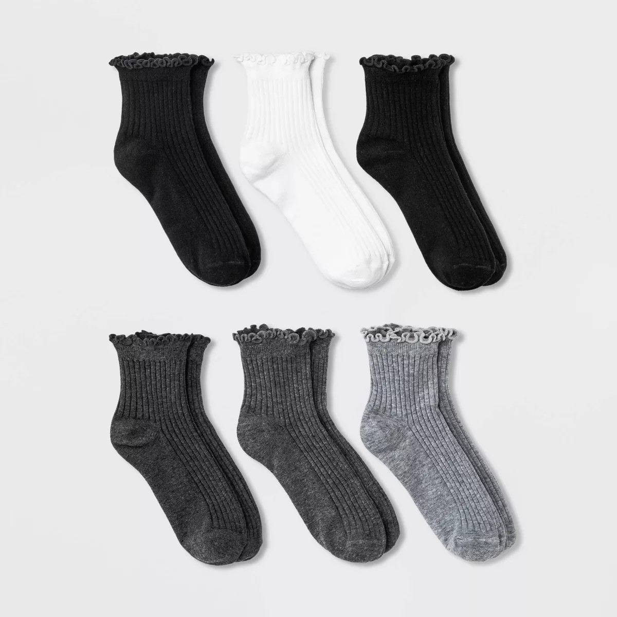 Women's Lettuce Edge 6pk Ankle Socks - A New Day™ 4-10 | Target