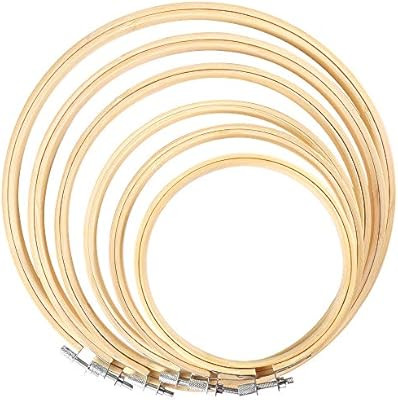 Caydo 6 Pieces Embroidery Hoop Set Bamboo Circle Cross Stitch Hoop Ring 4 inch to 10 inch for Emb... | Amazon (US)