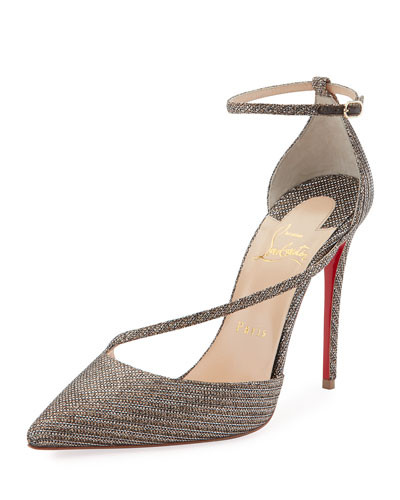 Fliketta Glitter Chain Red Sole Pump, Silver | Bergdorf Goodman