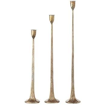 First of a Kind Candlestick Holder - Set of 3 Tall Cast Iron Candlesticks Holders, Farmhouse Deco... | Amazon (US)