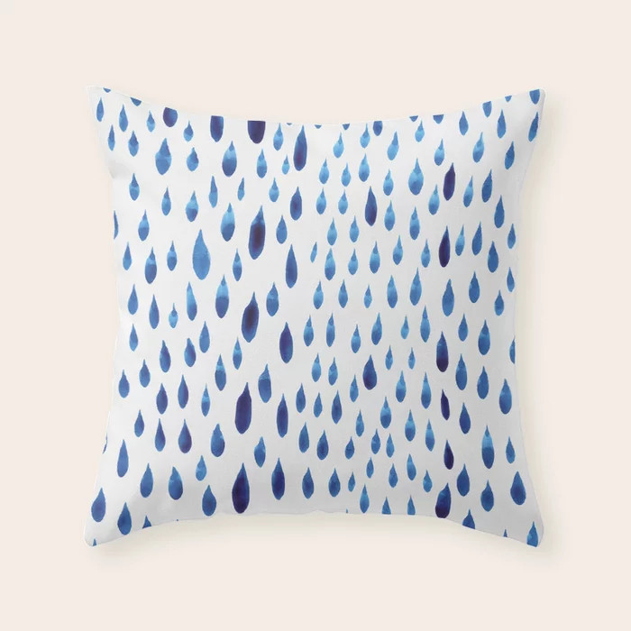 raindrops Throw Pillow | Society6