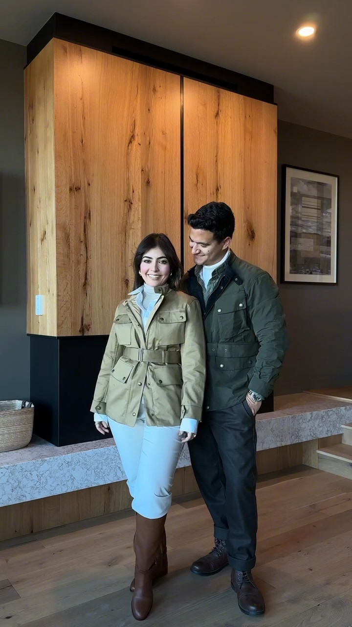 Couple outfit idea with a dash of British elegance: We're both clad in matching jackets from Banana Republic. I'm stepping out in Ralph Lauren riding boots and a beige utility jacket, while my husband rocks a stylish green one. 🇬🇧✨ #BritishInspiration #CoupleStyle"

#LTKSeasonal #LTKstyletip #LTKVideo