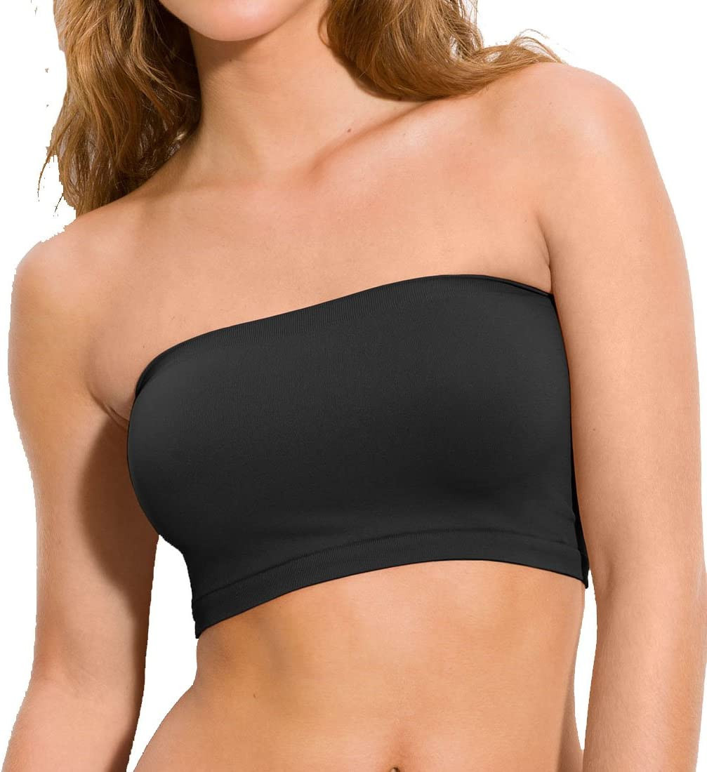 2NE1 Apparel Women's Basic Stretch Layer Seamless Tube Bra Bandeau Top | Amazon (US)