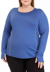 Plus Size Long Sleeve Fitted Workout T-Shirt | Belk
