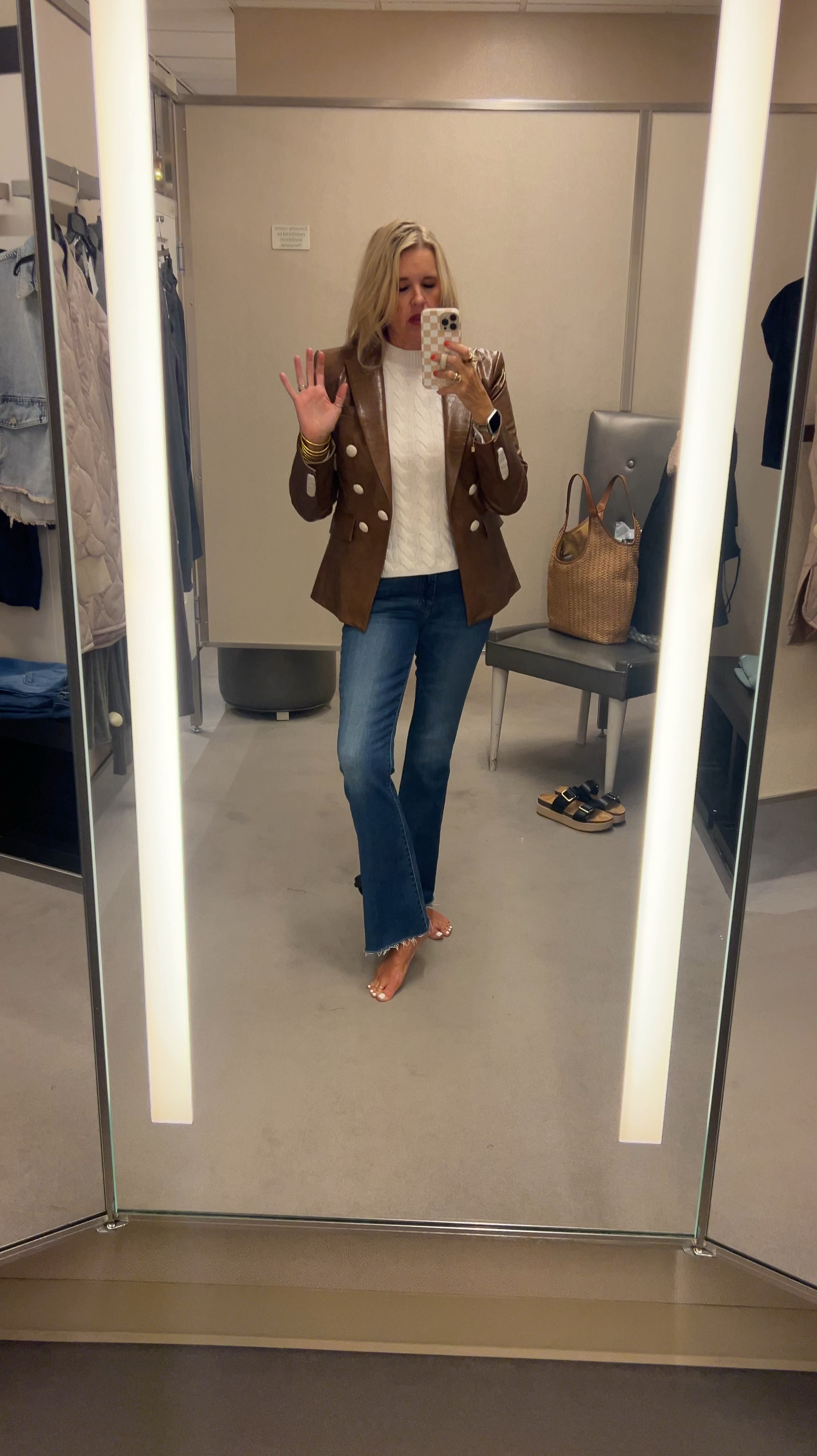 NSale  💛
 
Premium denim And a few splurge pieces with deep discounts on the Nordstrom Sale!

Mother denim jeans  I wear a 28 in Mother where I wear a 27 in other brands. The weekend frayed 
Now  $185. 99 normally $278 

Veronica Beardembossed faux croc leather Dickey jacket  normally $698 NOW 459.99

If you love designer and want it on sale NOW is the time

Veronica beard sweater sold out 
I linked a couple similar 



#LTKxNSale #LTKSummerSales #LTKSaleAlert