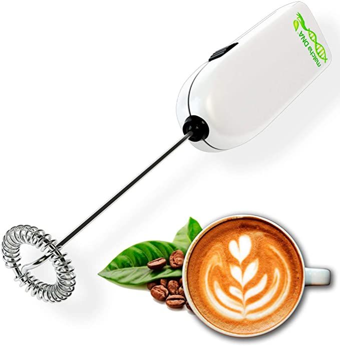MatchaDNA Silver Handheld Battery Operated Electric Milk Frother (Round Tip Model 2) (Silver) | Amazon (US)
