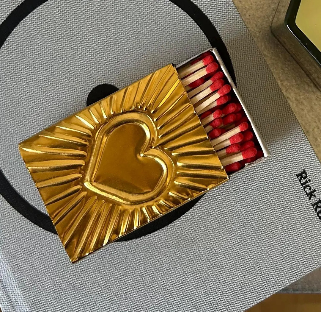 Aluminum Matchbox Gold Heart Design | Decorative Handmade Matchbox March holder for Candles & Hom... | Etsy (US)