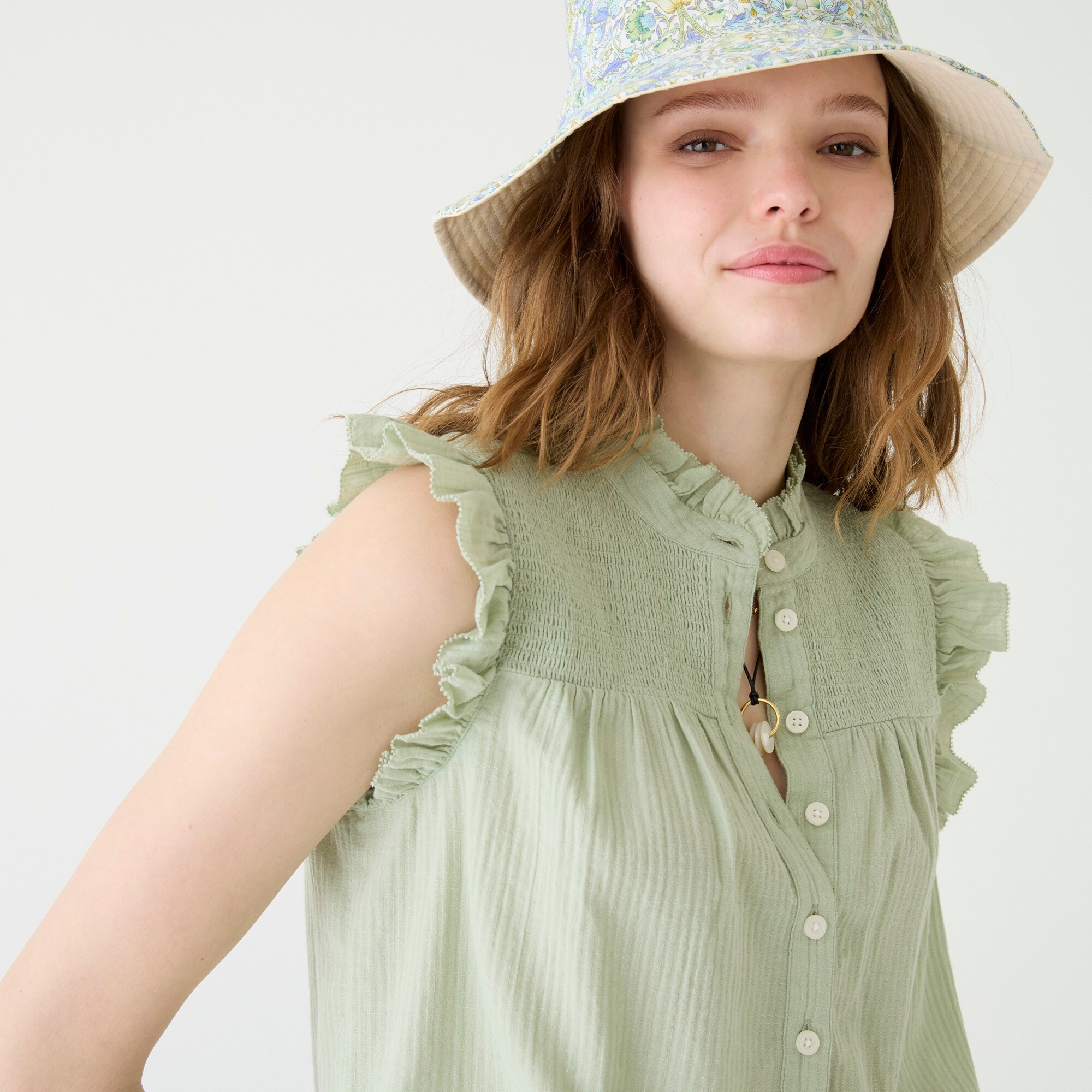 Garden top in soft gauze | J. Crew US