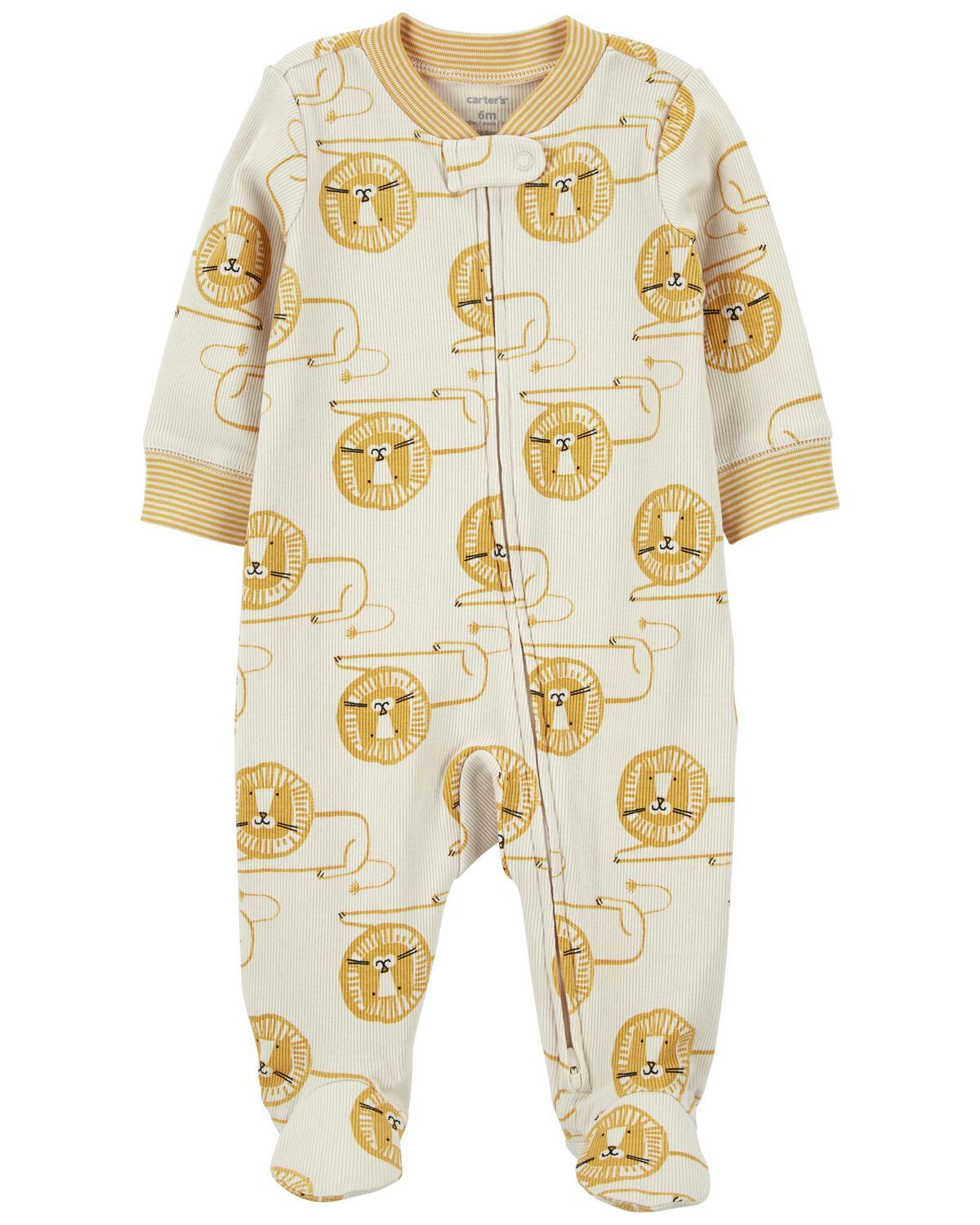 Baby Lion 2-Way Zip Cotton Blend Sleep & Play Pajamas | Carter's