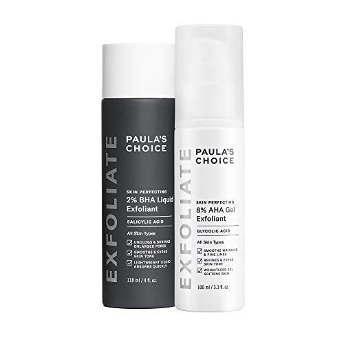 Paula's Choice SKIN PERFECTING 8% AHA Gel Exfoliant & 2% BHA Liquid Duo - Facial Exfoliants for Blackheads, Enlarged Pores, Wrinkles, and Fine Lines w/Glycolic and Salicylic Acid | Amazon (US)