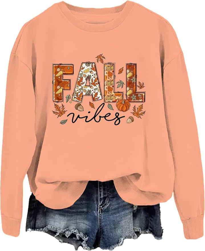 Fall Vibes Sweatshirt For Women Fall Vibes Hoodie | Amazon (US)
