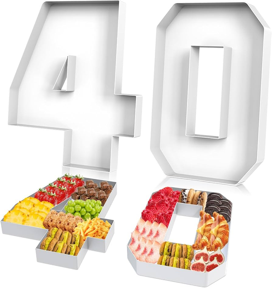 2 Pcs Cardboard Numbers Fillable, 12'' Paper Mache Numbers, Number Trays for Food Cupcake Chocola... | Amazon (US)