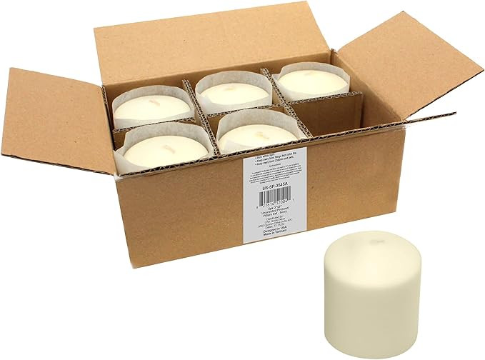 Stonebriar 18 Hour Long Burning Unscented Pillar Candles, 3x3, Ivory | Amazon (US)