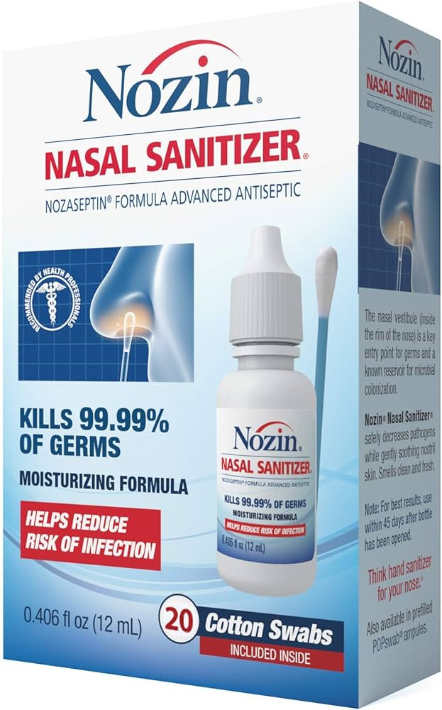 Nozin® Nasal Sanitizer® Antiseptic 12mL Bottle | Kills 99.99% of Germs | Lasts Up to 12 Hours |... | Amazon (US)