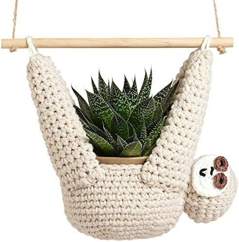 Evbopa Sloth Gifts Sloth Plant Hanger for Succulent Pot Hanging Planter for Plant Lovers Home Decor  | Amazon (US)