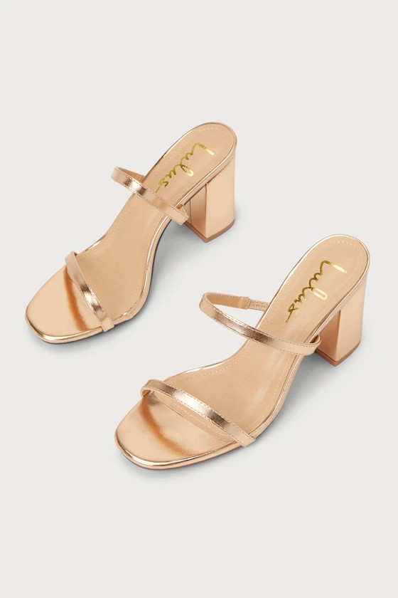 Ariellie Rose Gold High Heel Sandals | Lulus (US)