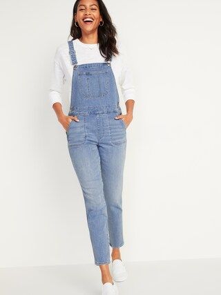 O.G. Straight Medium-Wash Jean Overalls for Women | Old Navy (US)