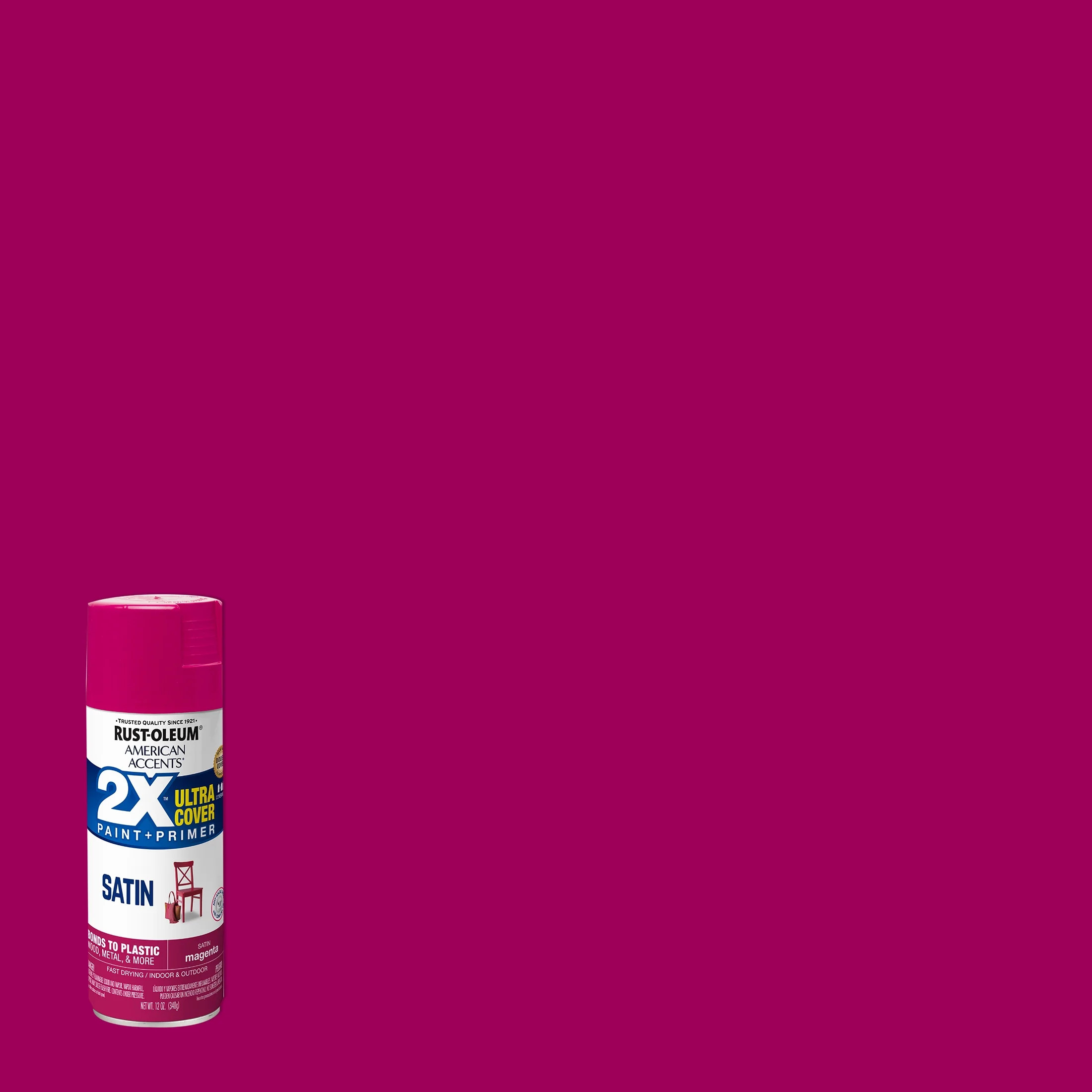 Magenta, Rust-Oleum American Accents 2X Ultra Cover Satin Spray Paint- 12 oz | Walmart (US)