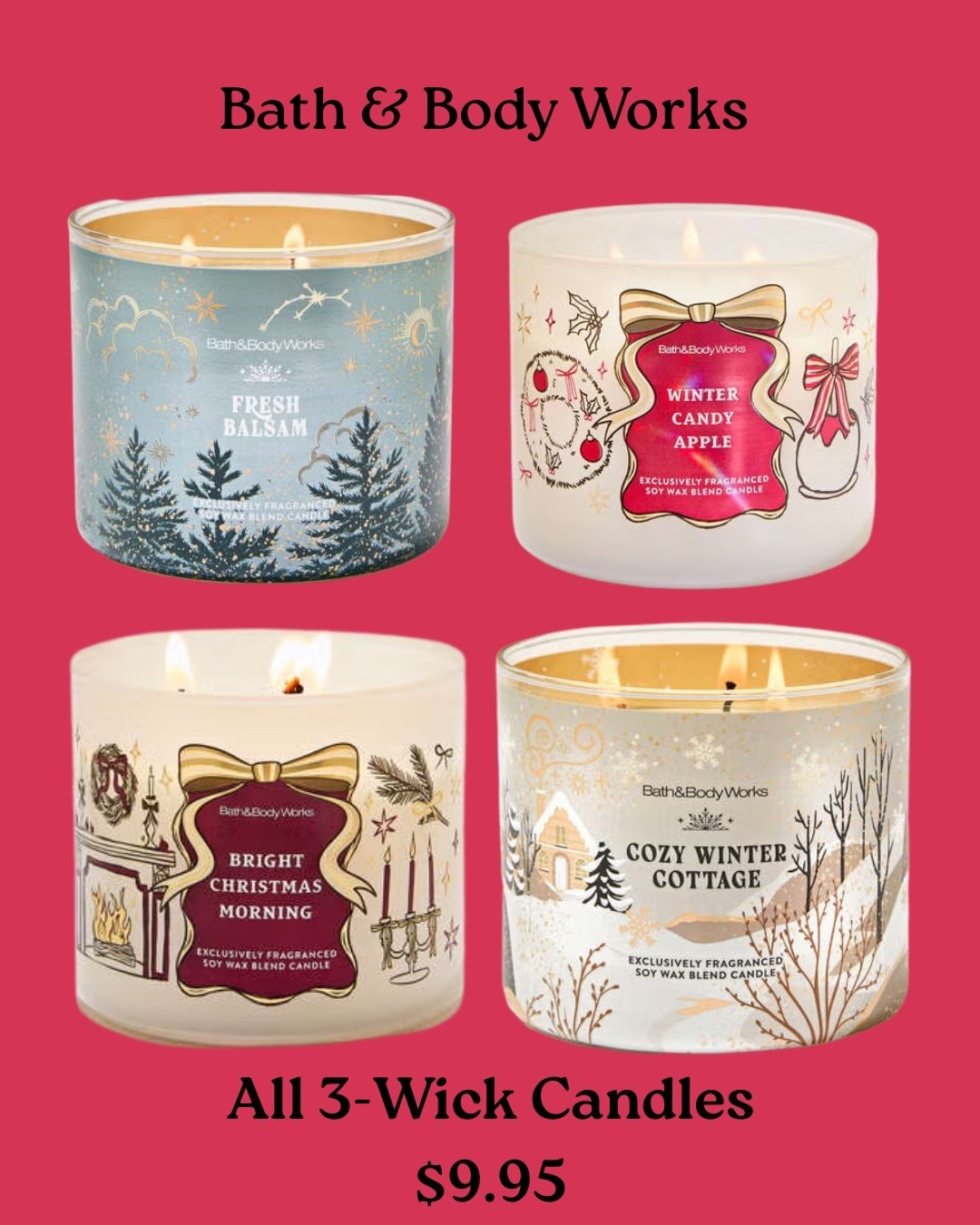 Candle lovers… it’s our Super Bowl! 🕯️🤍 Bath & Body Works Annual Candle Day Sale is here and all 3-wicks are ONLY $9.95 (limit 24!).

Sale starts online at 10PM EST on 12/5 — stock up before your favorites sell out!

Sharing my top cozy picks + festive scents on LTK so you can add to cart fast. 🤍✨

#BathAndBodyWorks #CandleDay #BBWFinds #HolidayDeals #LTKSale #LTKHome #LTKSeasonal #LTKFinds #GiftIdeas #CozyHome