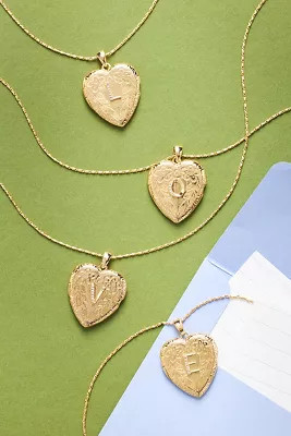 Monogram Heart Locket Necklace | Anthropologie (US)