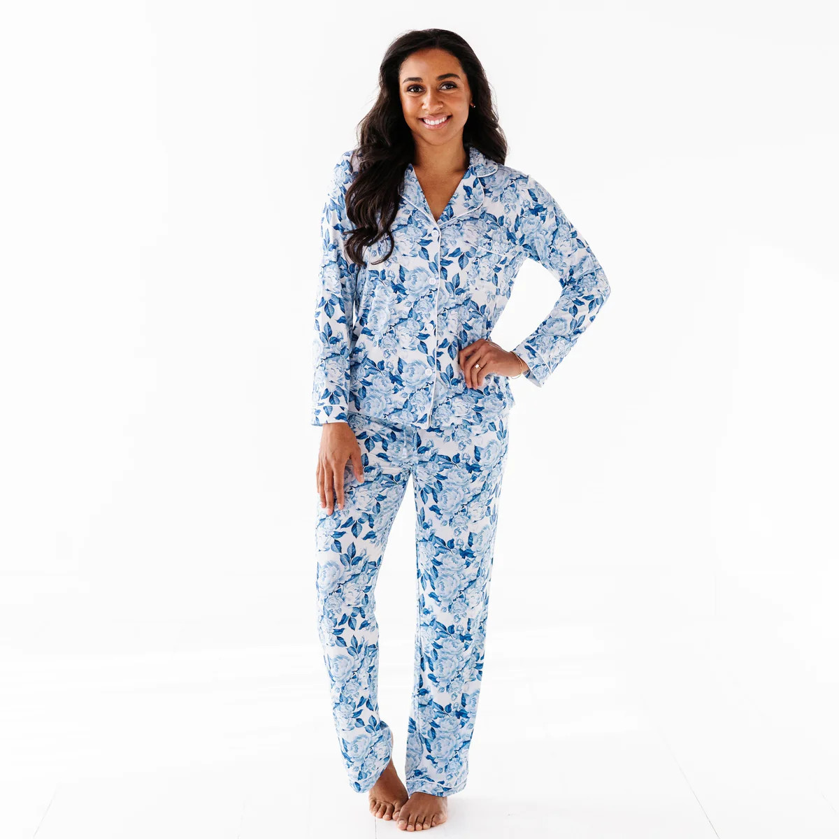 My Something Blue Women's Collar Shirt & Pants Set | Bums & Roses