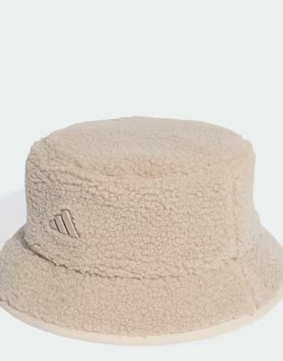 adidas performance Winterized teddy fleece bucket hat in beige | ASOS | ASOS (Global)