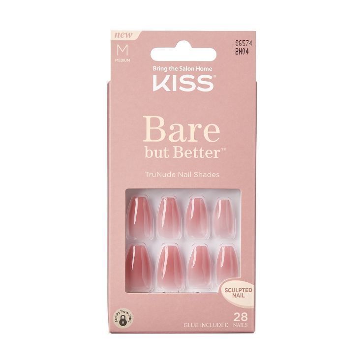KISS Bare But Better Fake Nails - Pink - 28ct | Target