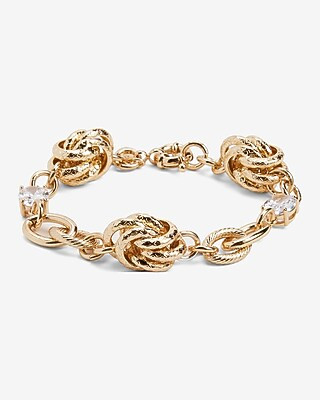 Rhinestone Embellished Knot Chain Toggle Bracelet | Express