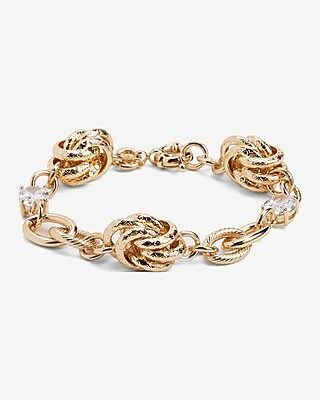 Rhinestone Embellished Knot Chain Toggle Bracelet | Express