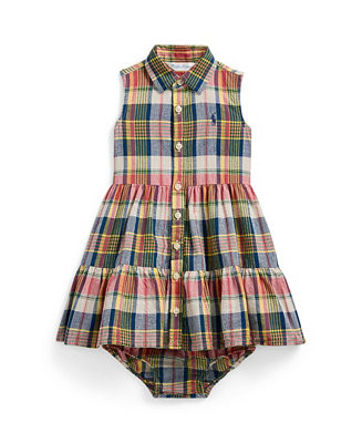 Polo Ralph Lauren Baby Girls Plaid Cotton Madras Shirtdress - Macy's | Macy's