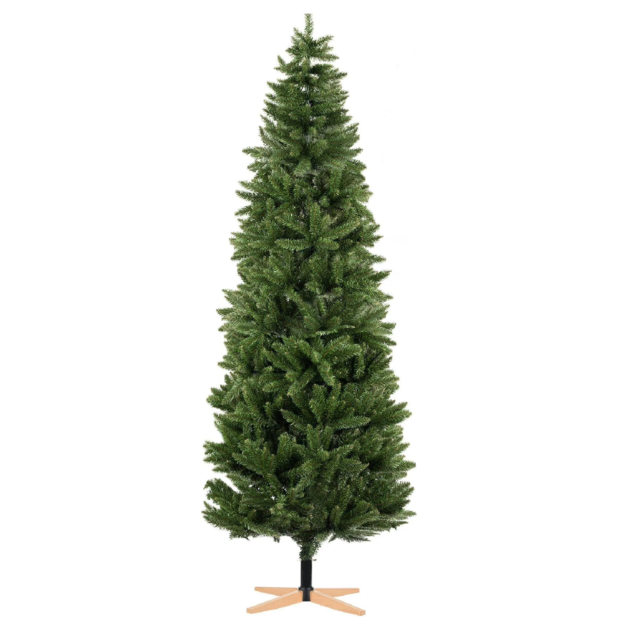 Tree Nest Artificial Christmas Pine Tree with Wooden Stand - 6.5 ft | 121811 | Lowe's