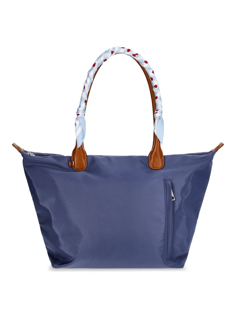 No Boundaries Women's Skinny Scarf Wrap, Sky Gingham and Ladybugs | Walmart (US)