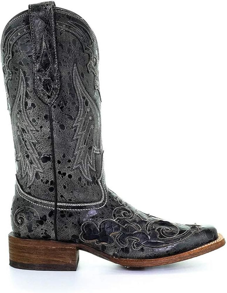 Corral Boots Women's Black Snake Inlay Boots | Amazon (US)